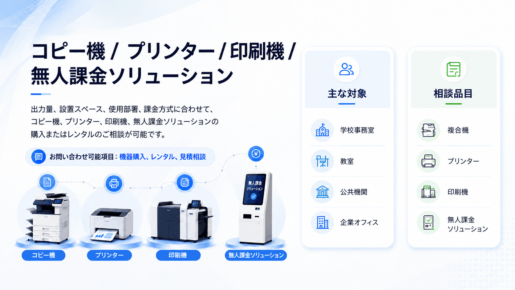 Shinhan ONC 複合機プリンターおよび出力機器範囲