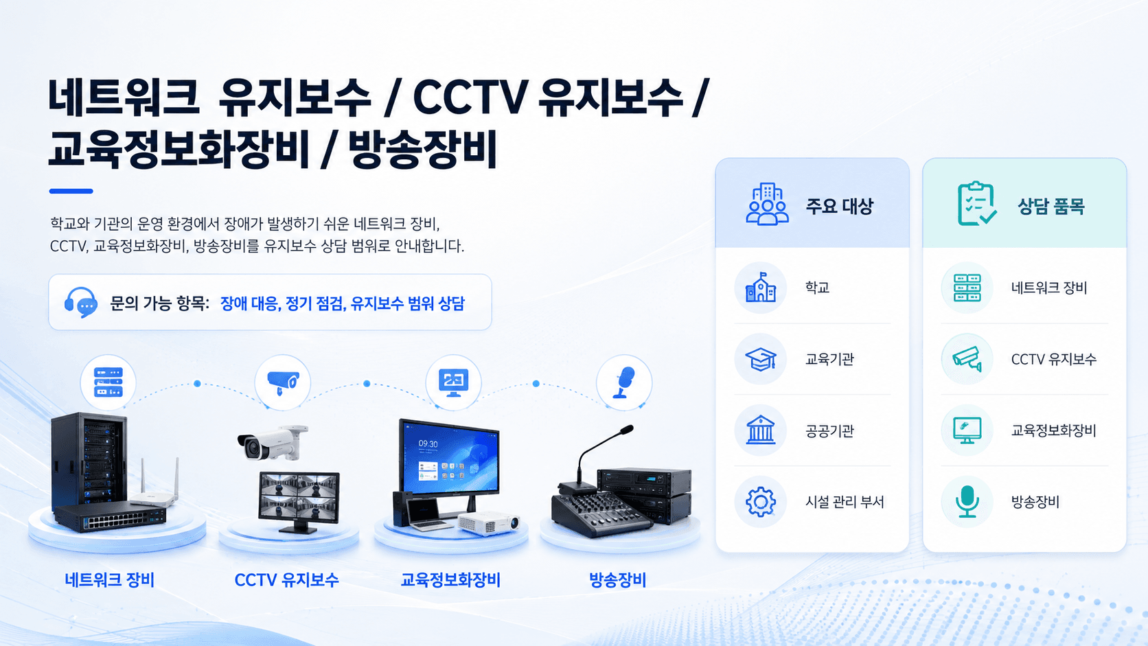 신한오엔씨 제품 솔루션 네트워크 CCTV 교육정보화장비 방송장비